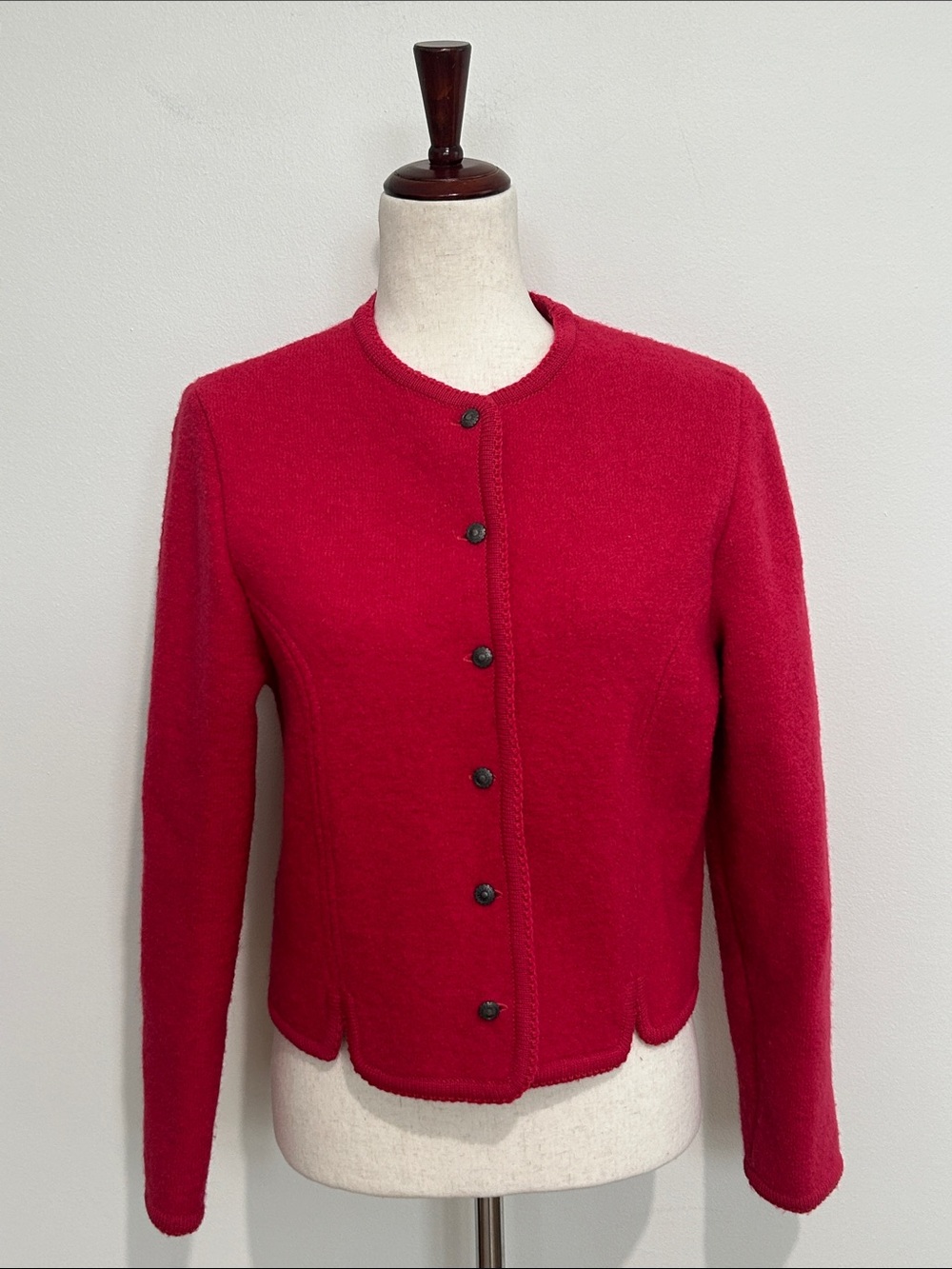 Carroll Reed Vintage Classic Boiled Wool Pink Jacket Size 12
